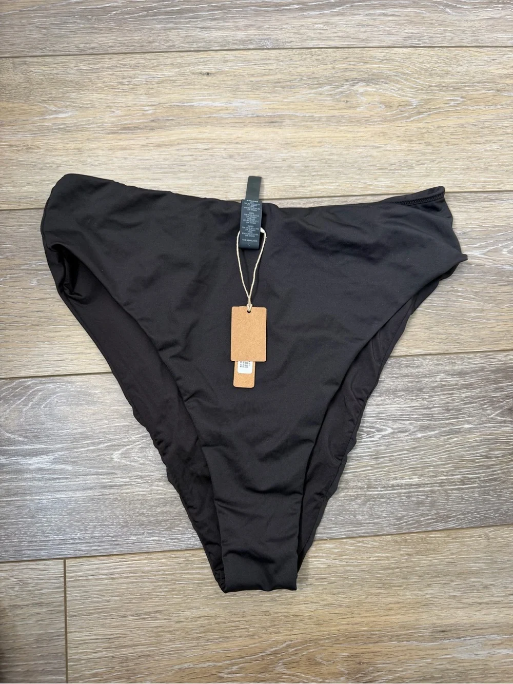 NWT Skims Swim high-waisted bikini bottoms in Onyx Sz L